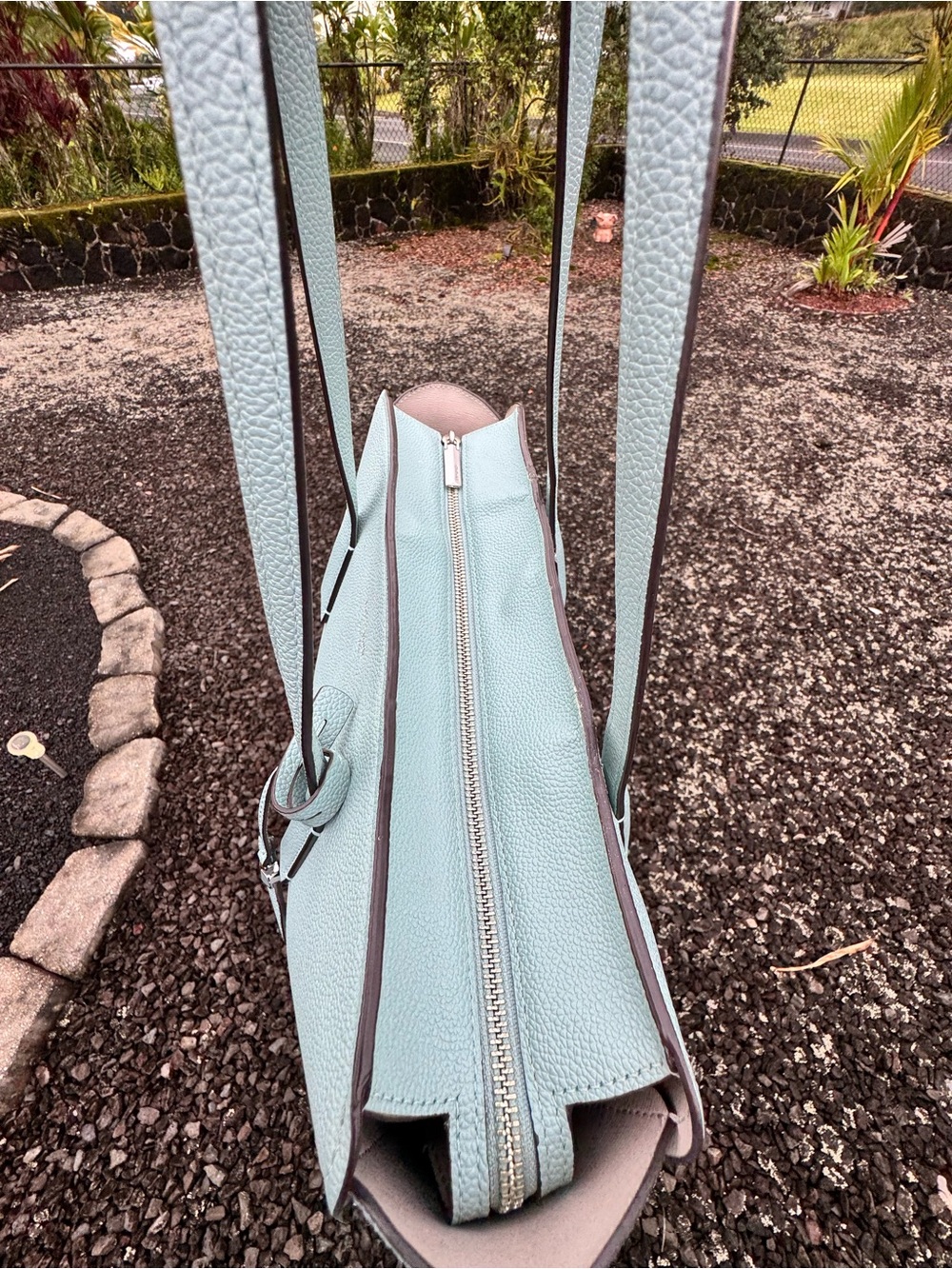 Kate Spade New York Blue Pebbled Leather Zip Tote Shoulder Bag - Picture 13 of 16